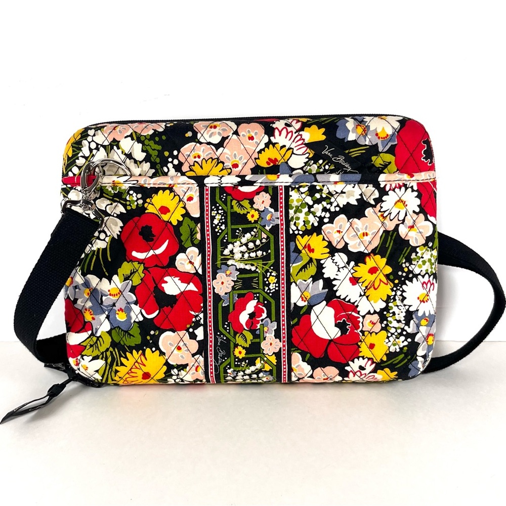 Vera Bradley Floral Laptop Bag - Black, Red, Yellow - Picture 2 of 10